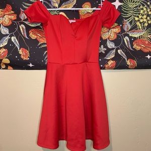Small Red Charlotte Russe off shoulder dress